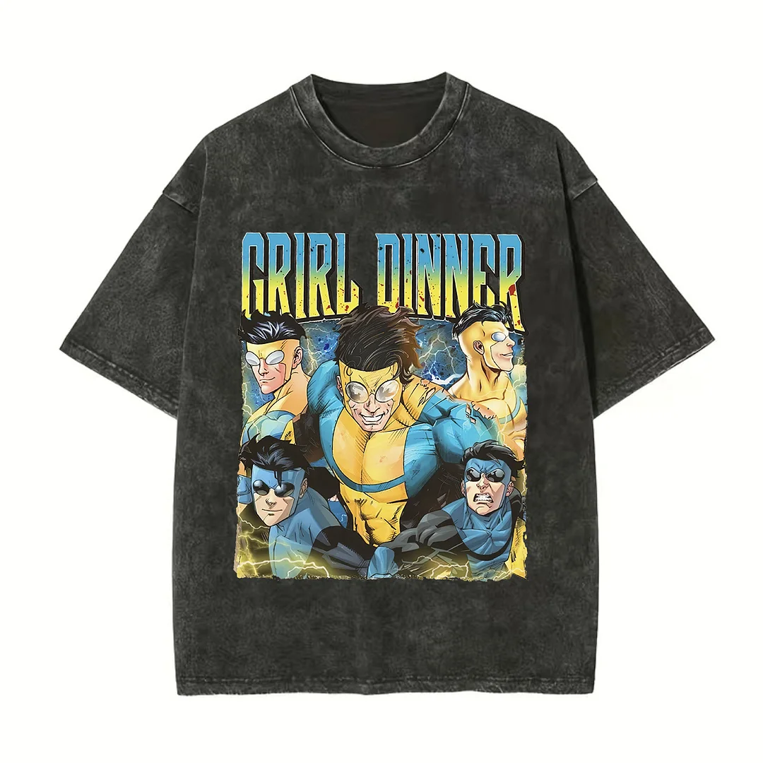 Invincible Printed Unisex Washed T-Shirt