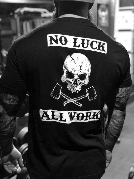 No Luck Skull Print Short-Sleeve T-Shirt