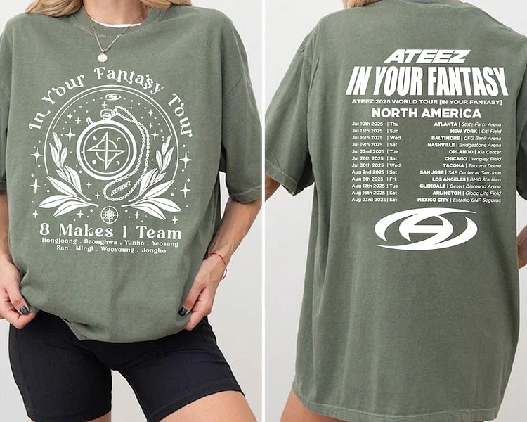 ATEEZ アチズ 멋 Tシャツ USツアー ATEEZ Unisex's Standard Official Tour Merch Cities T-Shirt