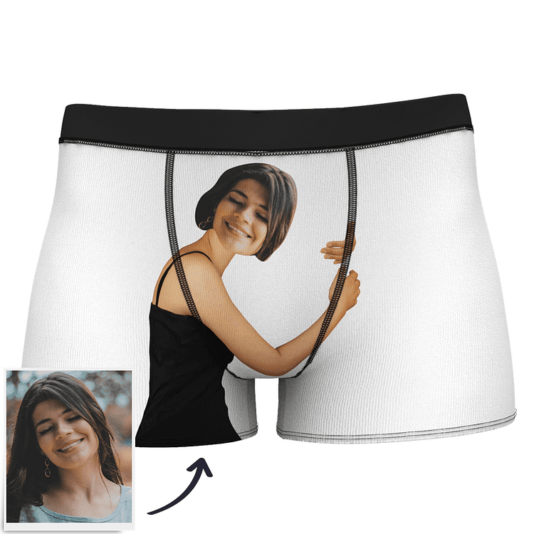 Custom Photo Man Boxer Shorts On Body Tan-Skin