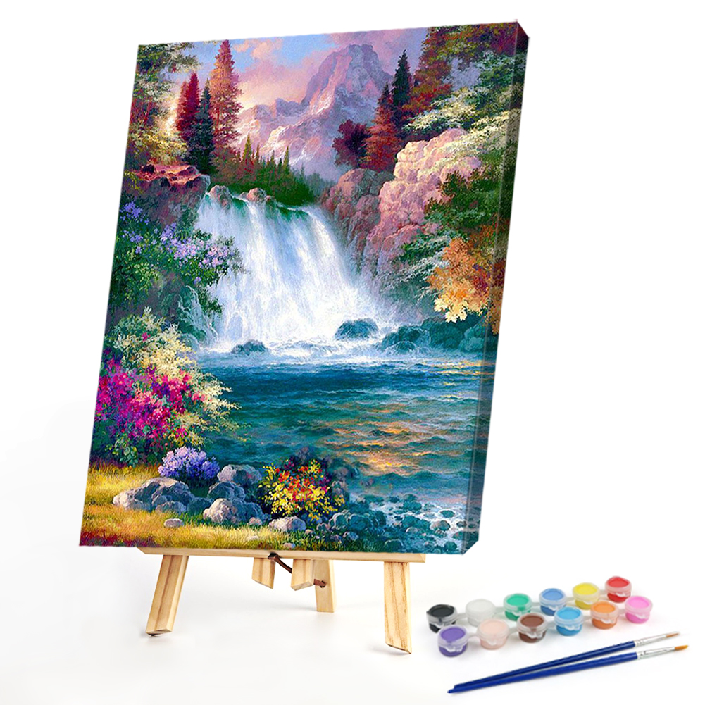 

40*50CM - Paint By Numbers - Mountain Waterfall, 501 Original