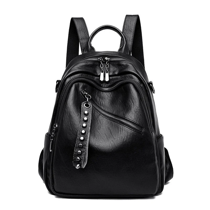 Women Soft Leather Backpacks Vintage Female Shoulder Bags Sac a Dos Travel Ladies Bagpack Mochilas School Bags For Girls Preppy