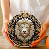 Gold Lion-DIY Embroidery Kit with Pattern Cotton Threads Needles Hoop 30*30cm/11.81*11.81in