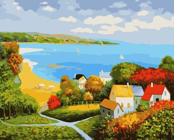 

Seaside Village – Paint By Numbers - 40*50CM, 501 Original