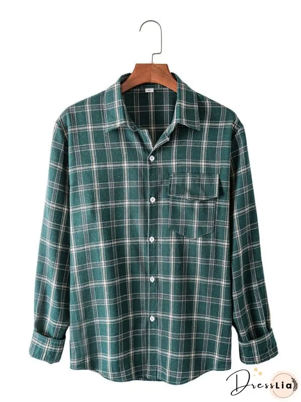 Men's Everyday Plaid Print Long Sleeve Shirt