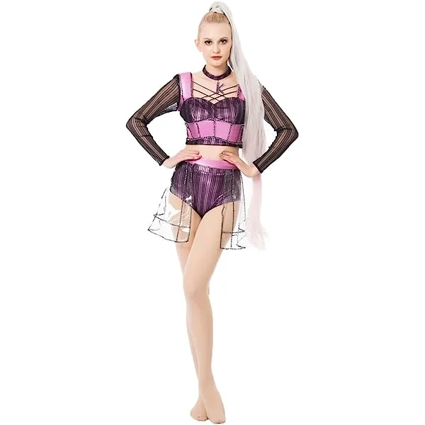 SIX the Musical Katherine Howard Cosplay Costume Sexy Top Skirt Purple Outfit