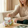 (24cm)Diamond Art Tissue Box DIY PU Napkin Cover for Home Decoration(Plant)