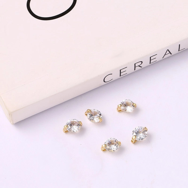 5 PCS/Package 15*25mm Metal Zircon Star Leaves Flower Jewelry Accessories Pendant