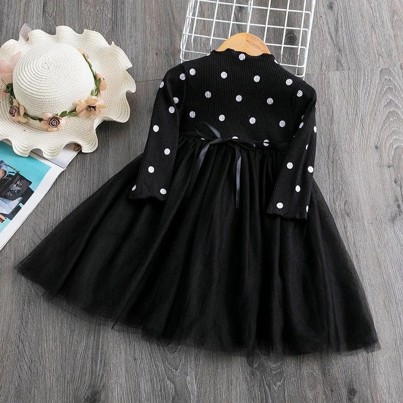 Little Girl Dress Long Sleeve Knit Dresses Children Casual Clothing Kids Baby Girl Clothes 1 to 4 Years Tutu Birthday Party Wear