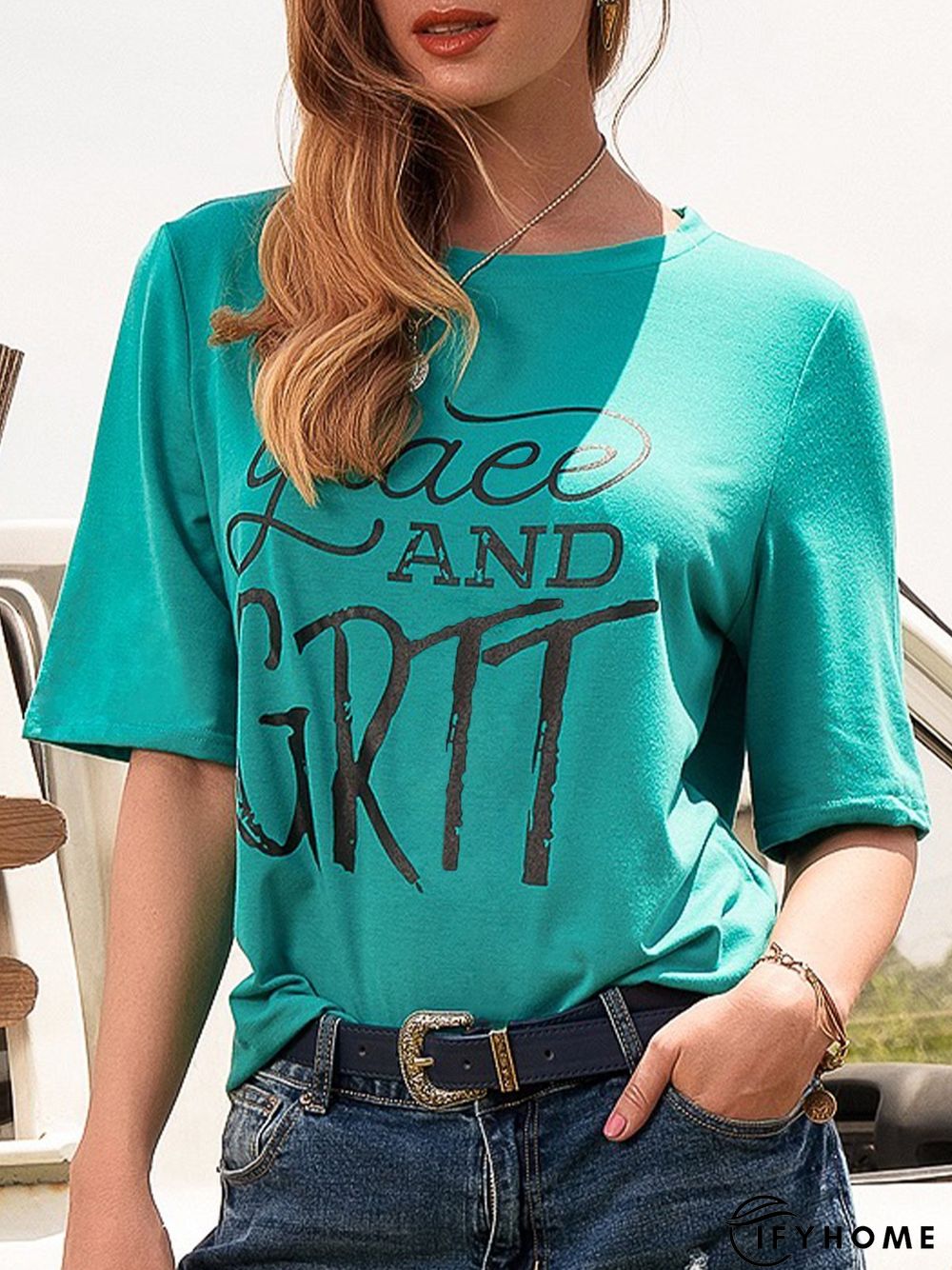 Summer casual simple printed T-shirt | IFYHOME