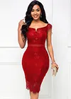 Cap Sleeve Lace Bodycon Dress