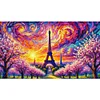Diamond Painting-DIY Full Round Drill Eiffel Tower In The Rising Sun(70*40 CM)