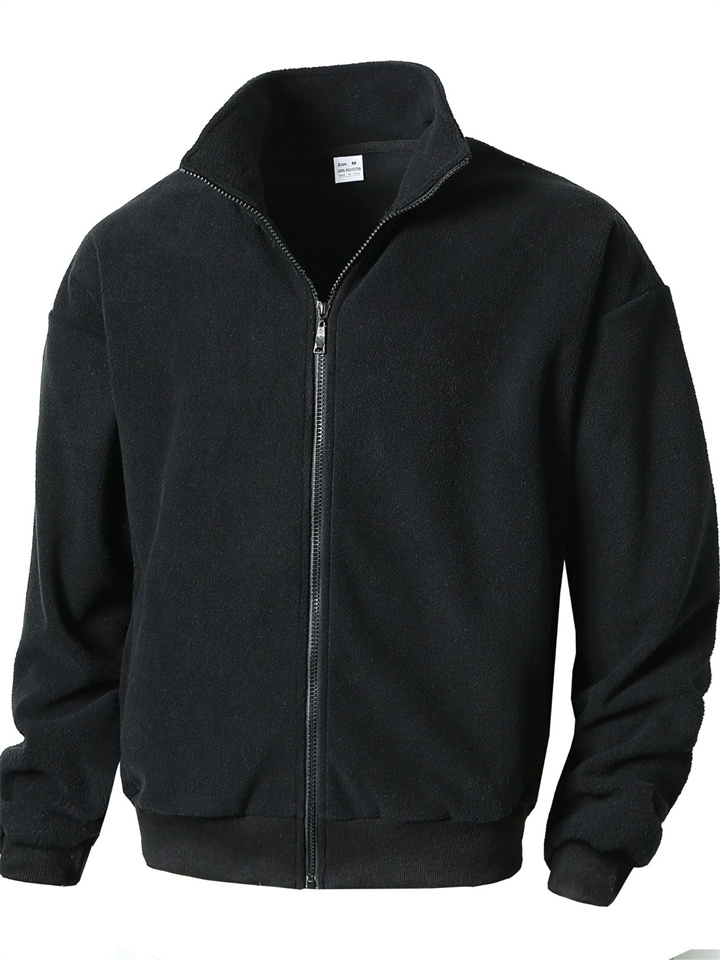 Men's New Fall and Winter Slim Round Neck Long-sleeved Cardigan Casual Jacket