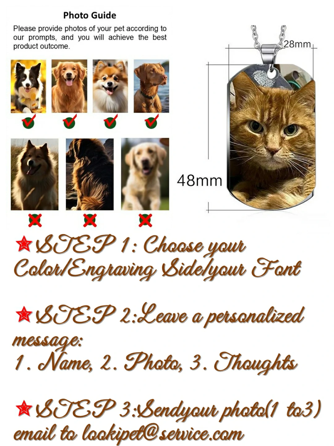 Lookipet High Quality Custom Pet Military ID Tags