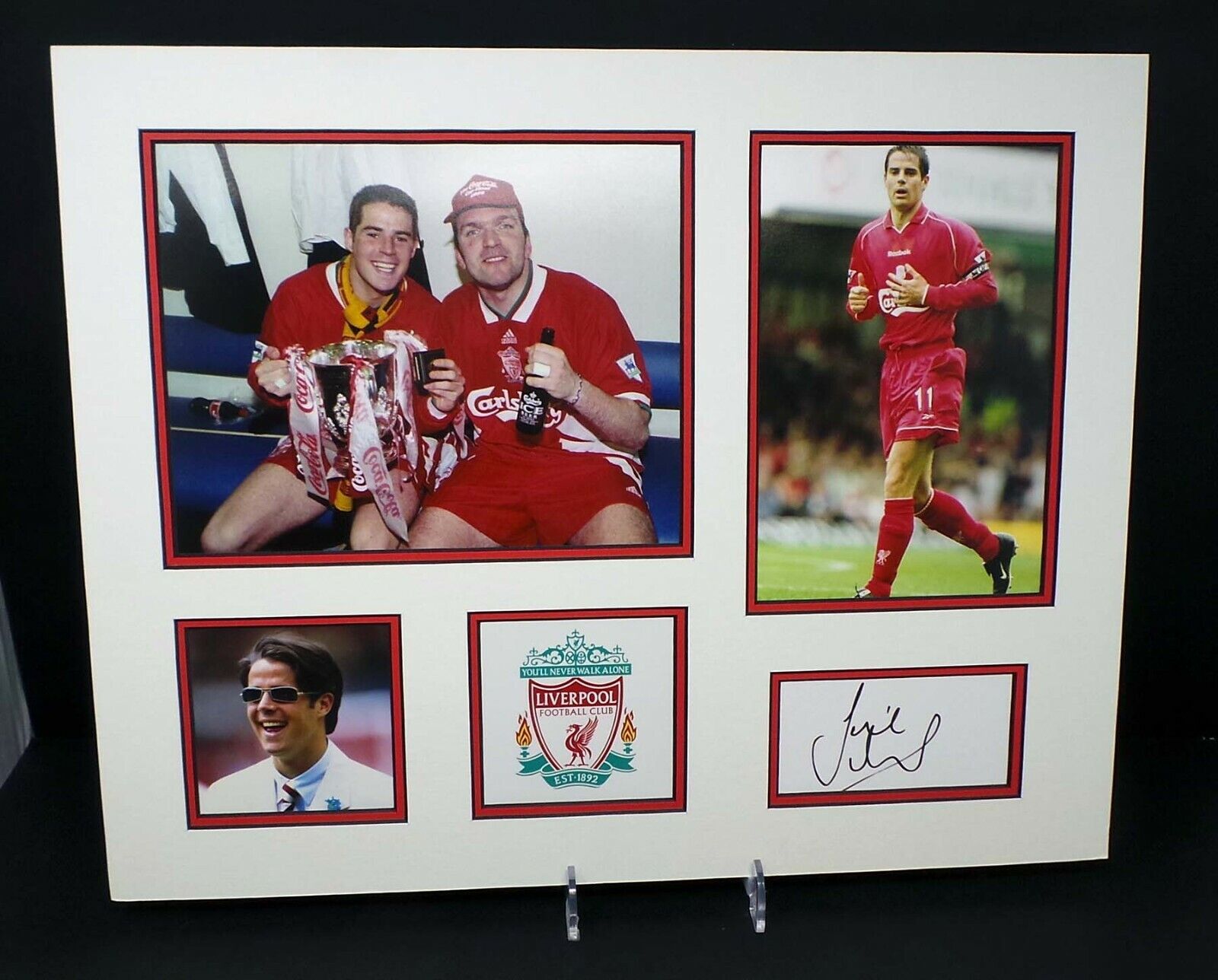 Jamie REDKNAPP Signed Mounted Liverpool Legend Photo Poster painting 20x16 Display AFTAL RD COA