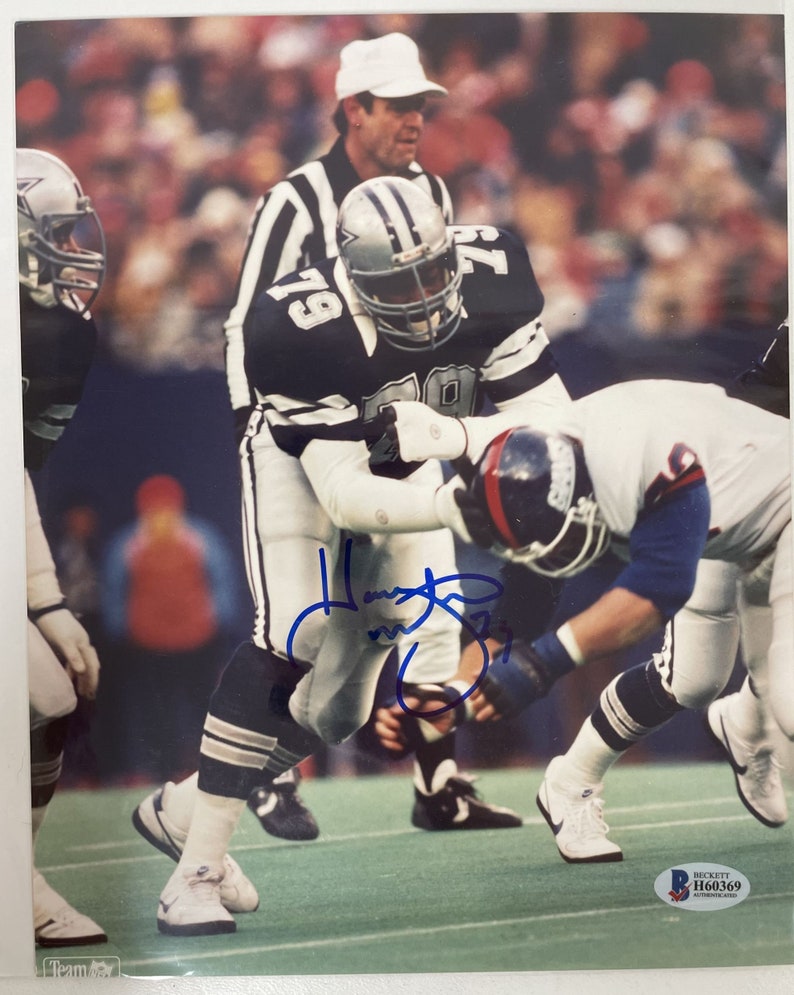 Harvey Martin (d. 2001) Signed Autographed Glossy 8x10 Photo Poster painting Dallas Cowboys - Beckett Authenticated