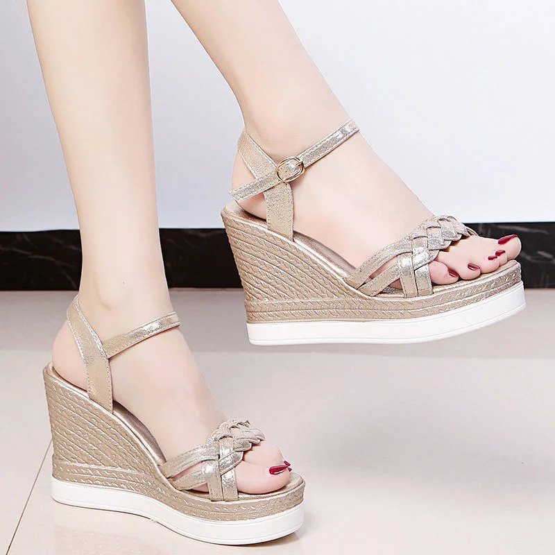 Wongn Wongn Summer 2023 Roman Sandals Fairy Style New Fashion High Heel Platform Comfortable Increased Lightweight Women's Shoes