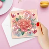 (US Local)6Pcs Love Rose DIY Diamond Painting Greeting Card 5D Drill Painting Card Kit
