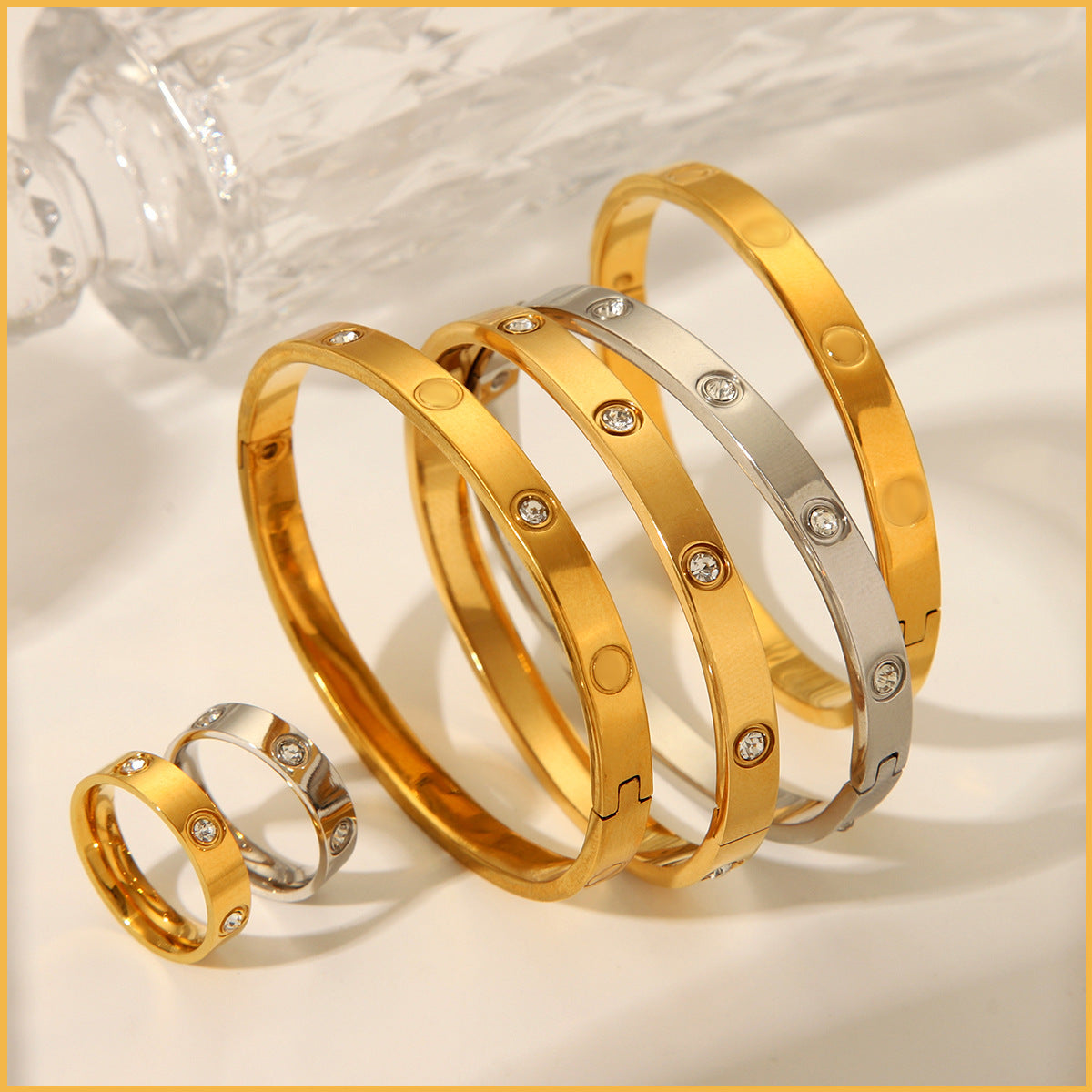 Classic Kajia Couple Titanium Steel Bracelet Fashionable And Versatile Starry Sky Diamond Stainless Steel Ladies Bracelet