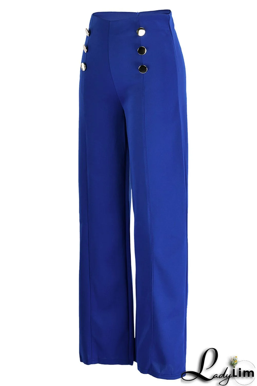 Rose Red Fashion Casual Solid Patchwork Regular High Waist Trousers