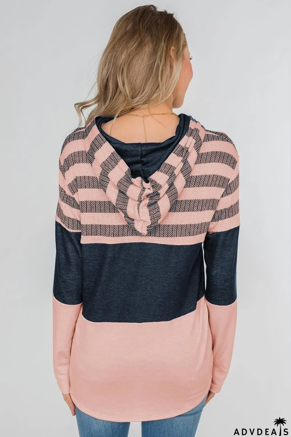 Color Block Drawstring Hoodie