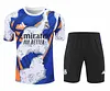 2025/2026 Real Madrid Pre-Match Training Blue White Shirt+Shorts 1:1 Thai Quality