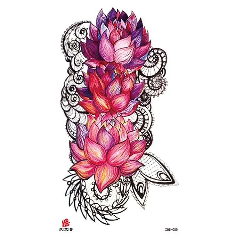 Waterproof Temporary Tattoo Sticker Chest Black Flash Tattoos Wolf Tiger Dragons Sexy Flower Body Art Arm Fake Tatoo Women Men