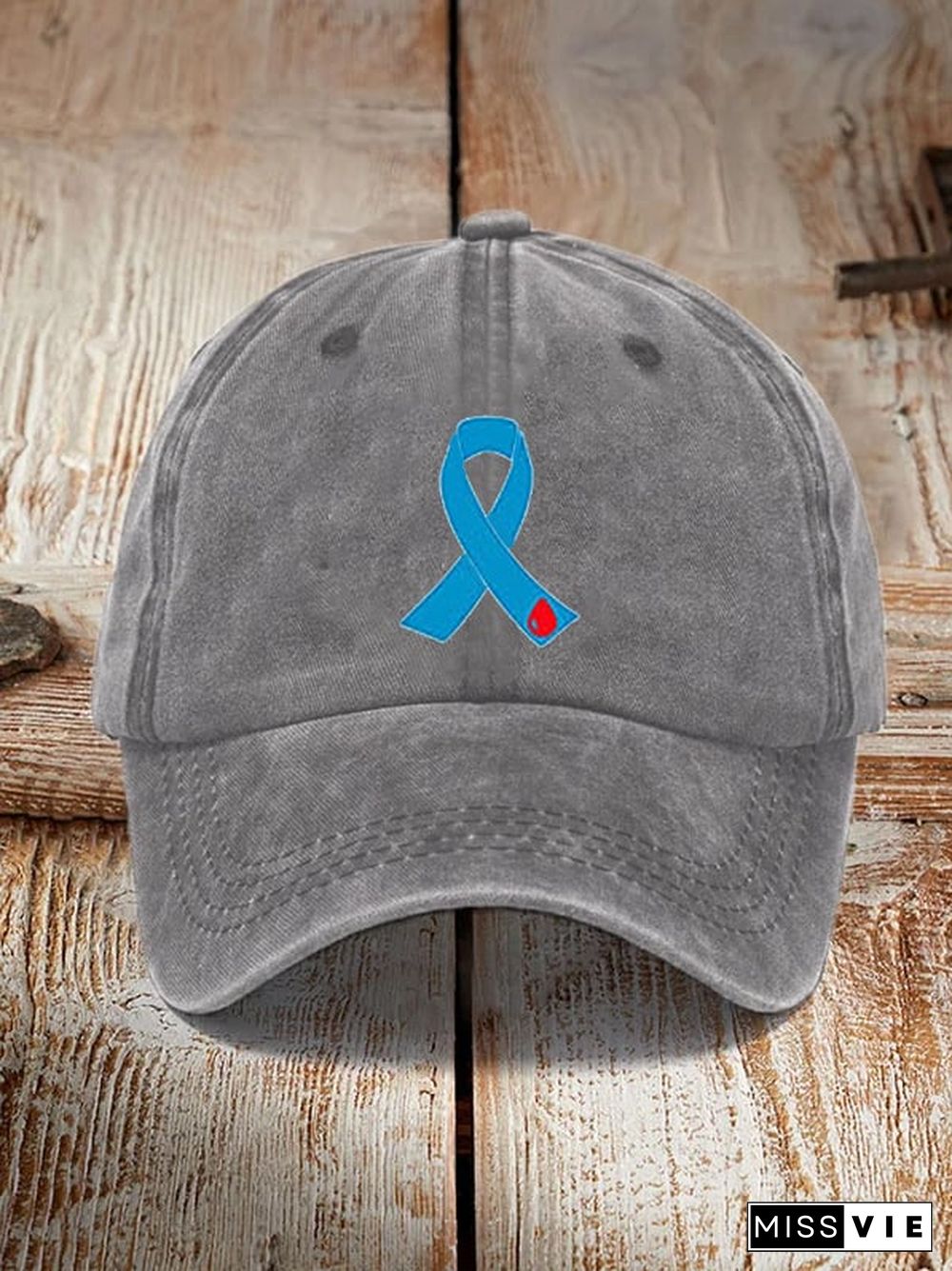 Diabetes Blue Ribbon Print Unisex Hat