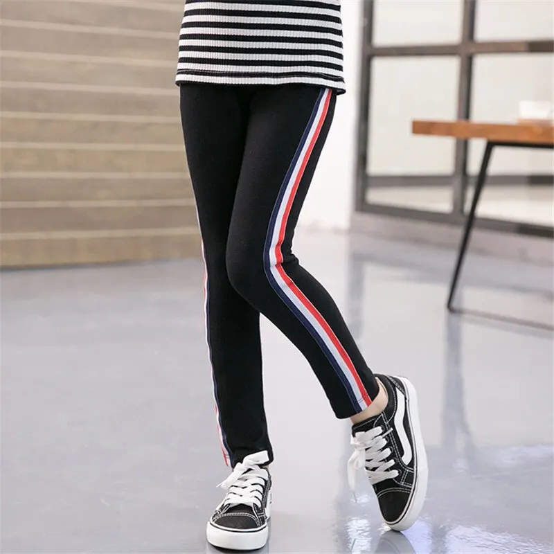 Autumn Winter Girls Leggings Thick Winter Plus Velvet Printing Pants Pentagram Print Children Pencil Trousers Leggings For Girls