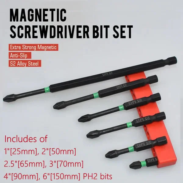 PH2 Magnetic Screwdriver Bit Set -Drilling work no longer be complicated!