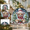 DIY Christmas Bear Acrylic Special Shape Diamond Painting Hanging Pendant
