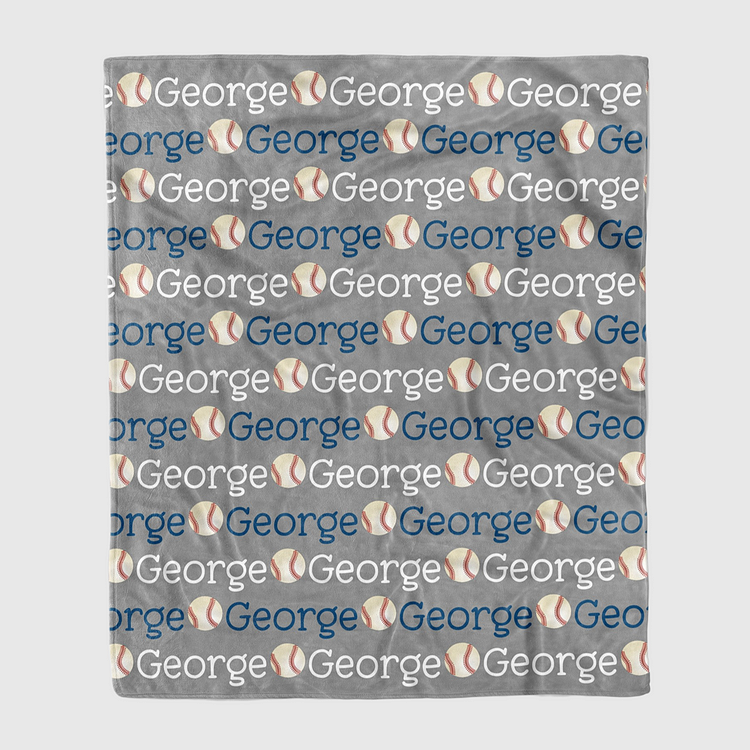 BlanketCute-Personalized Lovely Kid Baseball Blanket with Your Kid's Name | 02