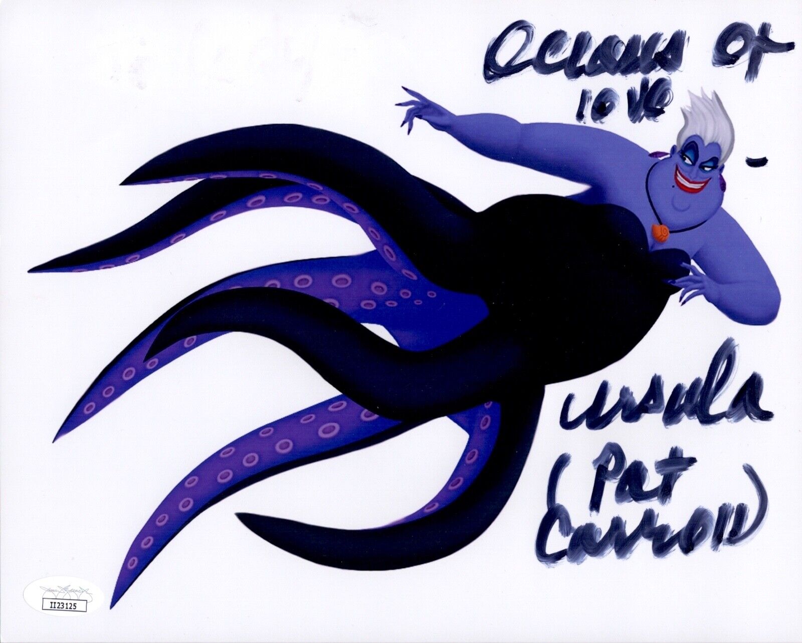 PAT CARROLL Signed 8X10 URSULA Little Mermaid DISNEY Photo Poster painting Autograph JSA COA