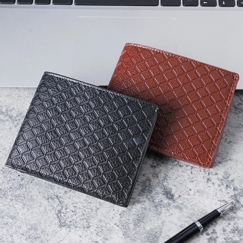 Men’s Solid Color Pu Leather Open Small Wallets