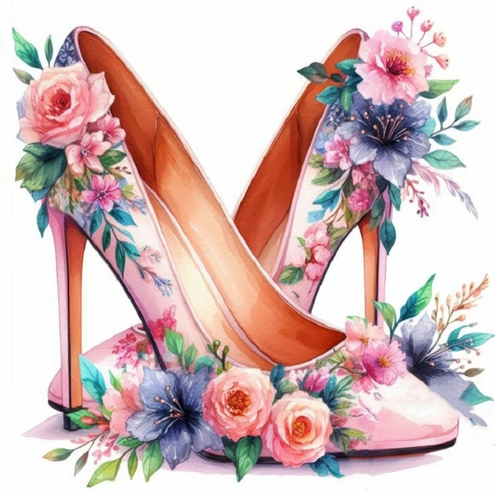 11CT Full Stamped Cross Stitch - High Heel(Canvas|40*40CM)