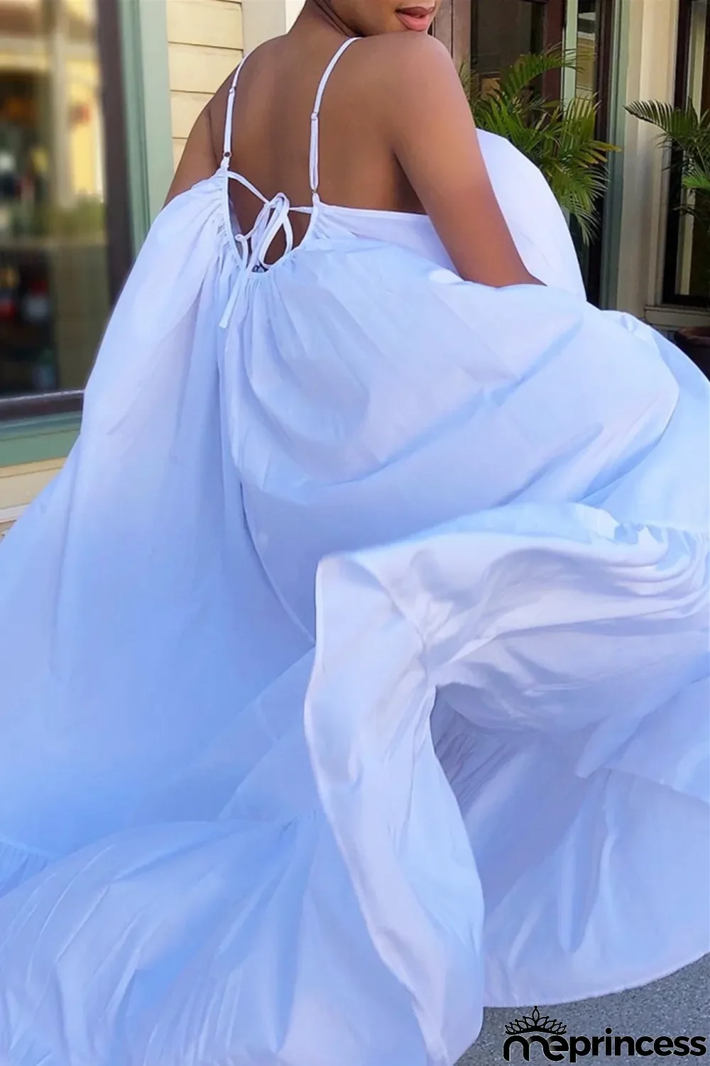 Light Purple Sexy Casual Solid Backless Spaghetti Strap Loose Sling Dress