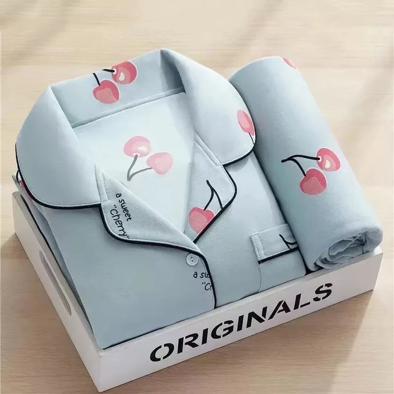 Women Pajamas Set Homewear Viscose Pijama Lingerie for Female V-Neck Long Pyjamas Sleeves Trousers Suit Sleepwear Sets Fashion