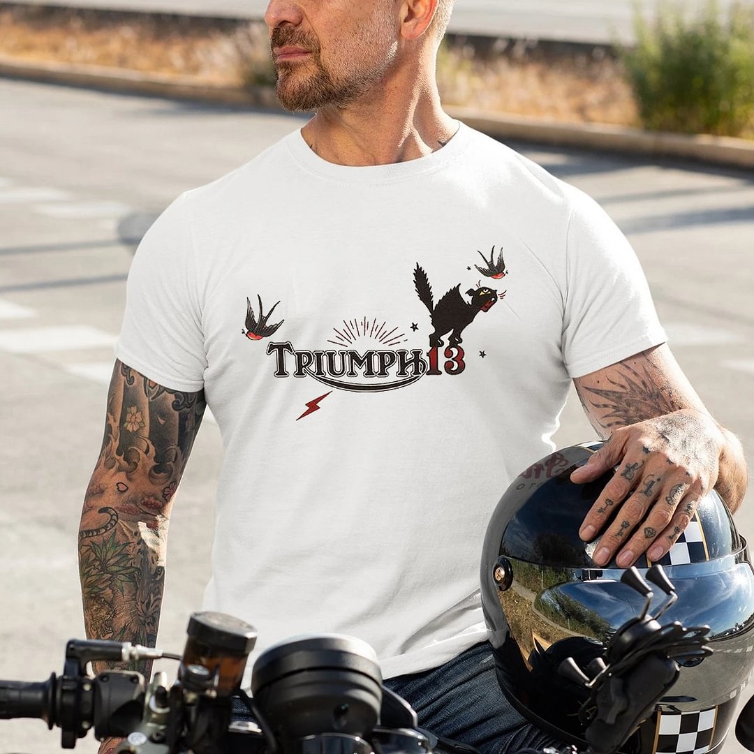 Men's Motorcycle Print Outdoor Sports T-shirt