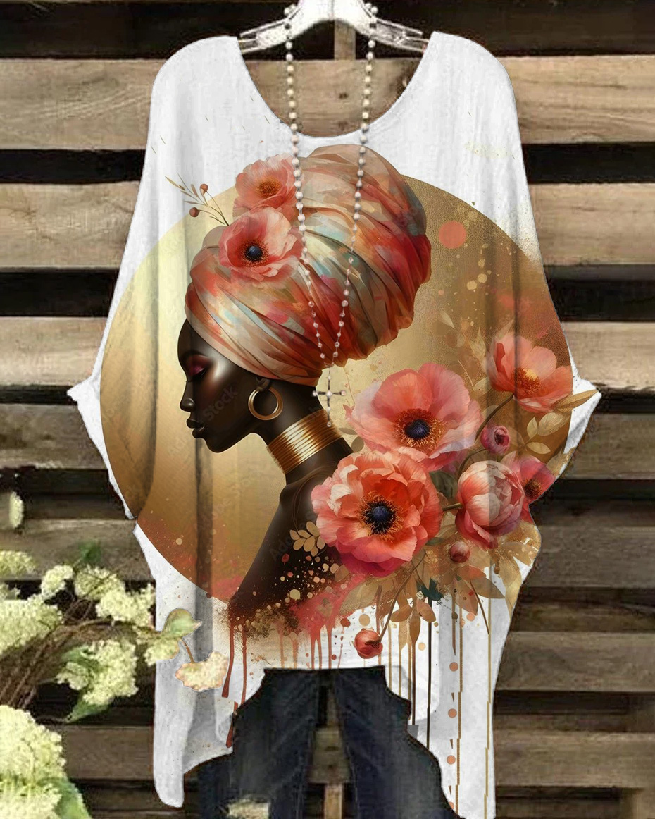 Artistic Face Casual Blouses