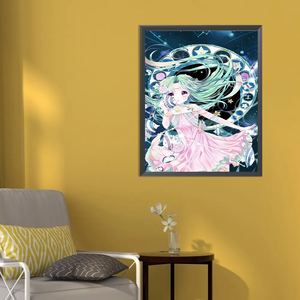 Full Round Diamond Painting 40*50cm - Cartoon Style Girl