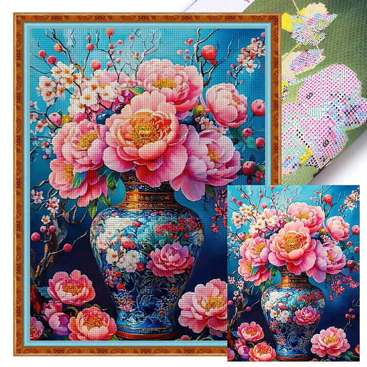 『Mona Lisa』Vase - 11CT Stamped Eco-Friendly Cotton Thread Cross Stitch(50*68cm)