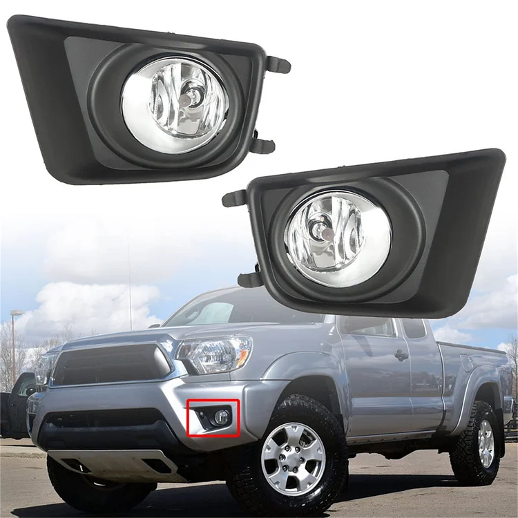 2 PCS ITUNNING ITN AUTO FRONT BUMPER Clear Fog Lights Bumper Driving Lamp+Bulbs For 2012-2015 Toyota Tacoma ITN Auto