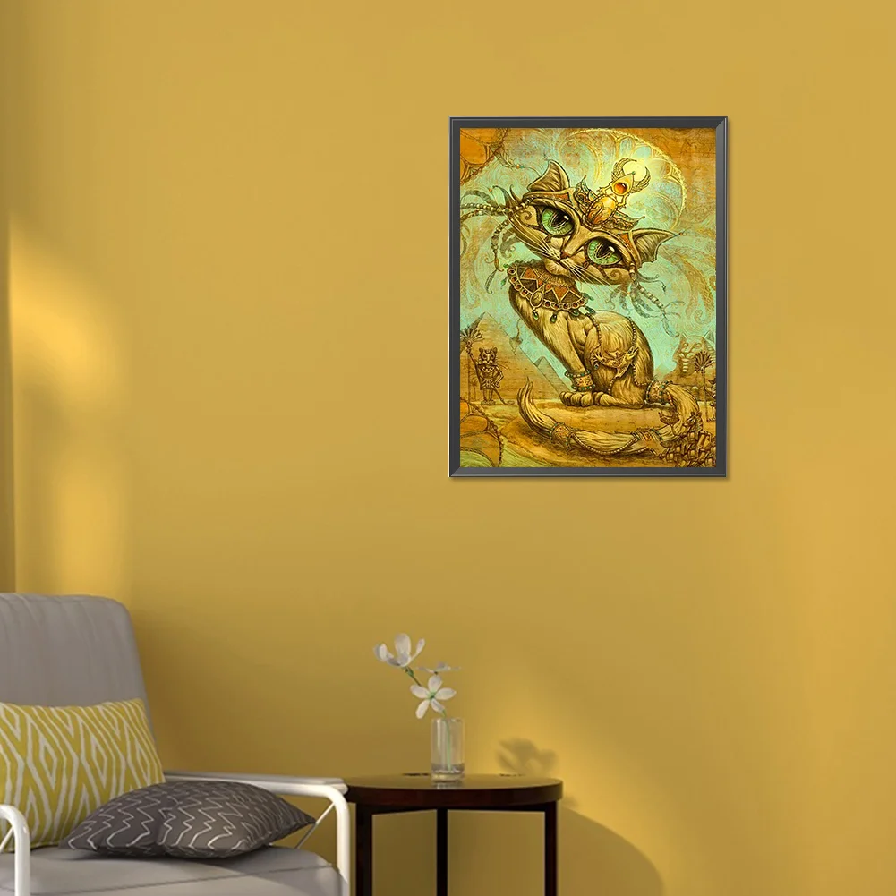 Diamond Painting - Full Round Drill - Egyptian Cat(Canvas|30*40cm)