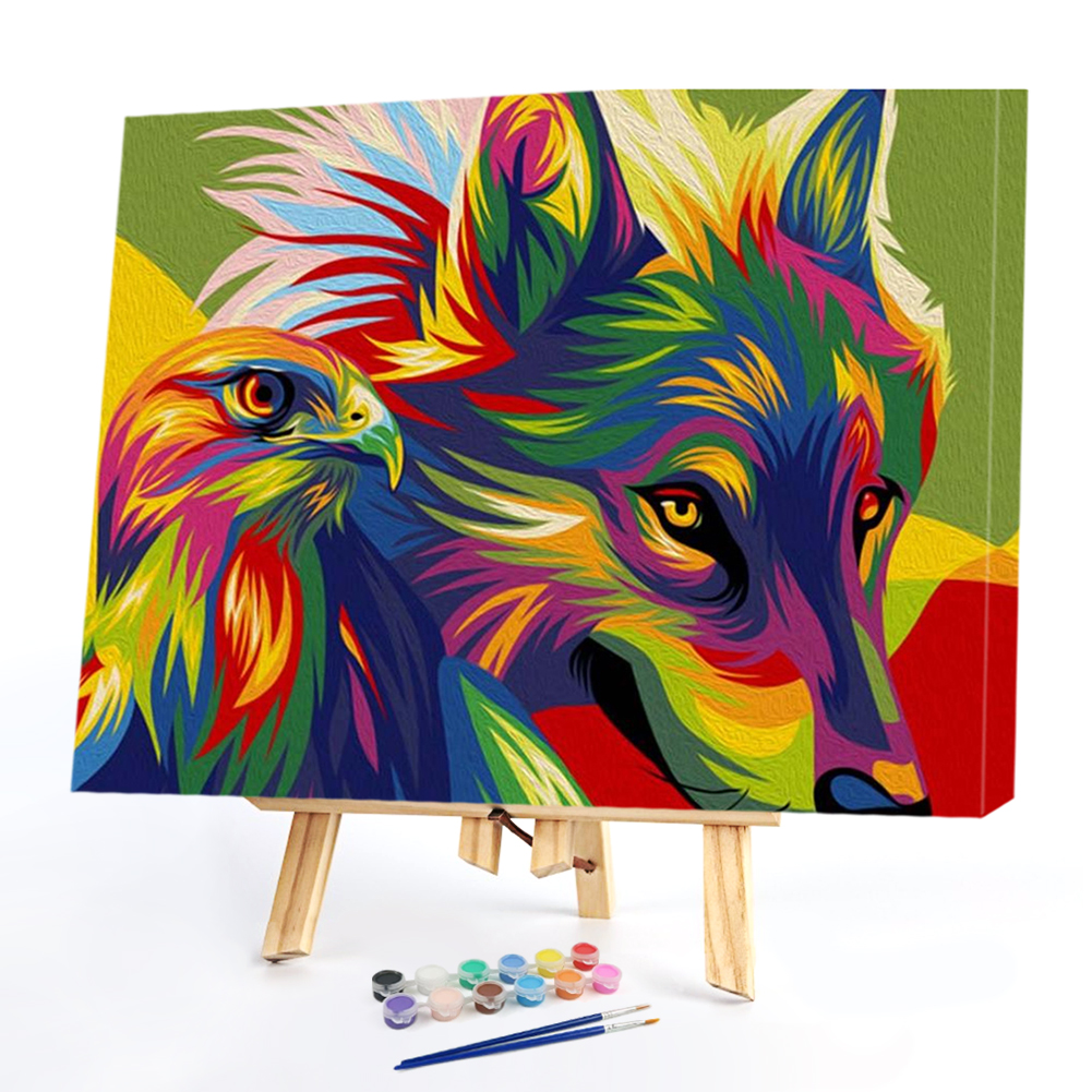 

40*50CM Paint By Numbers-Wolf and Eagle, 501 Original