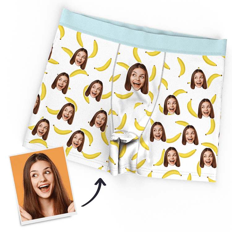 Custom Face Men's Boxer Funny Personalized Banana Shorts