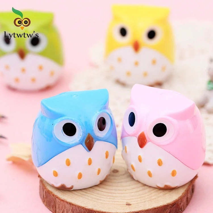 1 Pieces Lytwtw's Kawaii Cute Cartoon Owl Pencil Sharpener Cutter Knife School Office Supplies StationeryGift