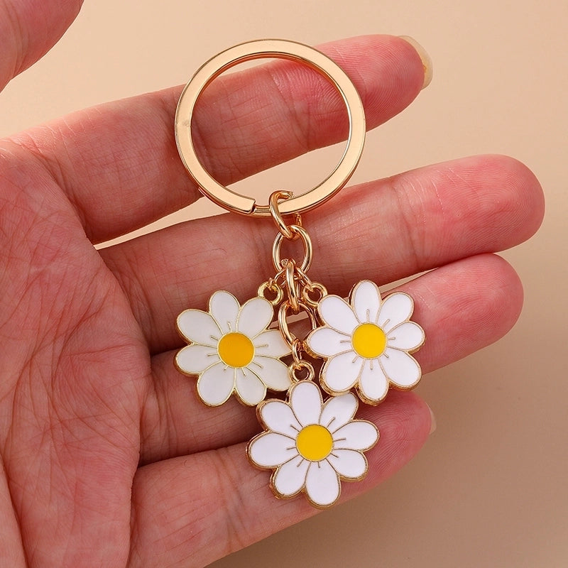 Sweet Flower Alloy Enamel Keychain