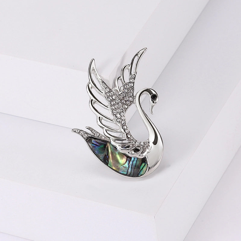 Casual Elegant Lady Pin Swan Alloy Shell Plating Women’s Brooches
