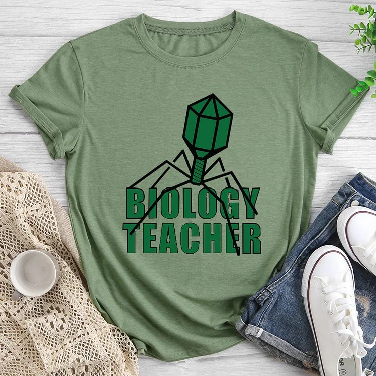 Biology Teacher Round Neck T-shirt