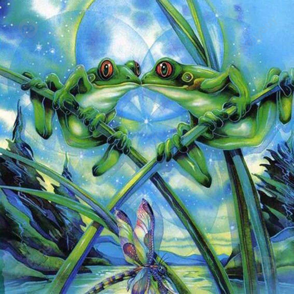 

30*30CM Round Drill Diamond Painting-Frog, 501 Original